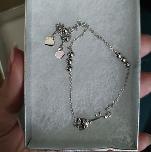 Silver lock and key heart bracelet